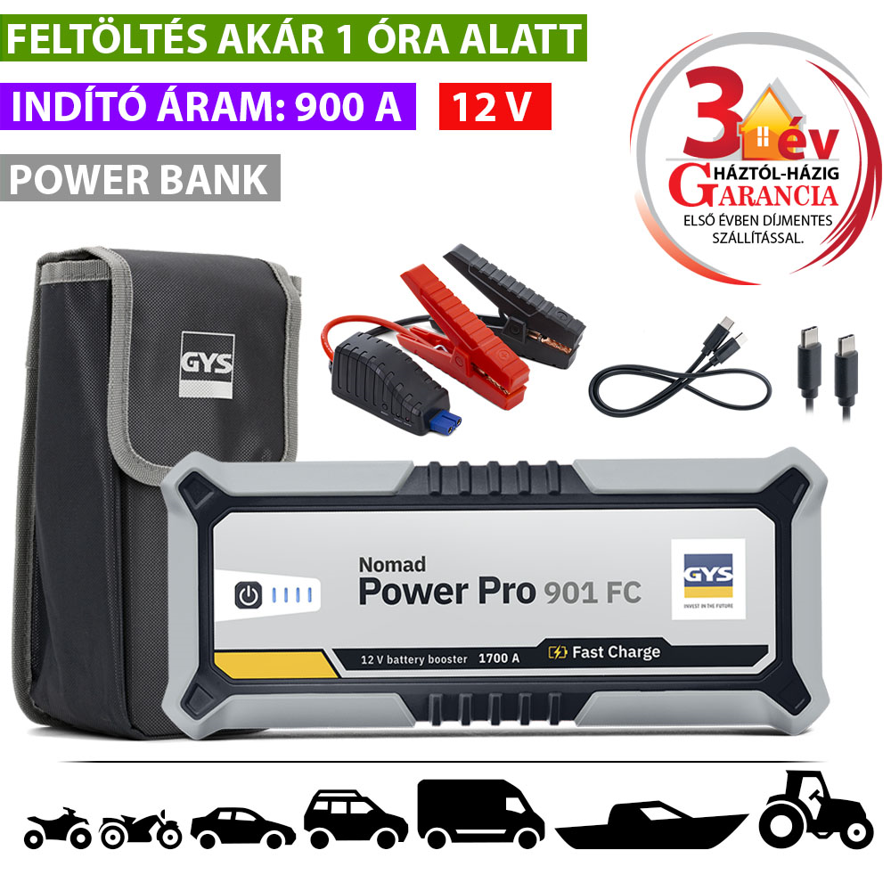 GYS Nomad Power PRO 901 FC lítium-ion akkumulátoros indító termék fő termékképe